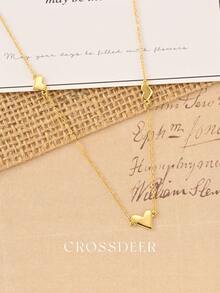 CROSSDEER 1件手工S925纯银心形吊坠项链，高品质珠宝，适合女性日常、派对和周年纪念场合佩戴。 - 心 - 查看 1