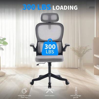 Sedia da ufficio ergonomica con schienale alto e traspirante, sedia da computer multifunzione regolabile con poggiatesta, sedia da toeletta, salvaspazio, facile da montare. Regalo di San Valentino