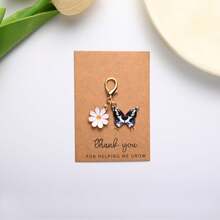 Thank You Gratitude Card Colorful Enamel Daisy Keychain Pendant Small Postcard, Employee Appreciation, Encouragement Blessing Close Friends - E - Xem 20