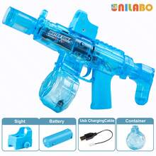 Unilabo电动水枪玩具 - 高功率连续射击，带消音器，时尚设计，大容量，适合沙滩/泳池派对和户外夏季娱乐，夜间对战 - 3岁以上男孩女孩的理想节日生日礼物 - 彩色 - 查看 17