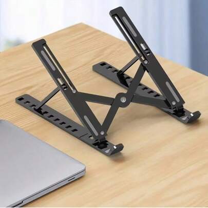 Soporte portátil ajustable para computadora portátil - Soporte universal plegable para computadora portátil/tableta, diseño de enfriamiento, ajuste de ángulo ergonómico, adecuado para todas las computadoras, estructura de plástico durable, compacto y ligero, soporte de enfriamiento, soporte para computadora portátil, soporte plegable para escritorio, puede elevar el teléfono/tableta, adecuado para uso en el hogar u oficina, base estable