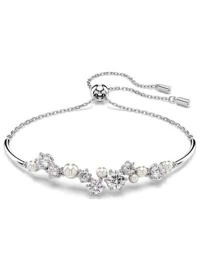 1pc Fashionable Pearl & Crystal Necklace Bracelet Set, Versatile & Elegant, Luxury Gift For Girlfriend On Valentine's Day