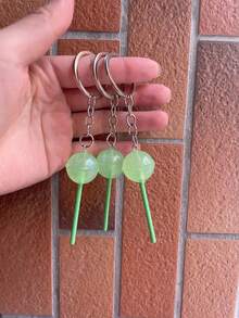 1 móc khóa kẹo mút bằng nhựa hình tròn, móc khóa kim loại hình kẹo mút hoạt hình màu sắc kẹo mút, móc khóa kẹo mút bằng nhựa hình thức ăn thực tế, móc khóa tự làm, mặt dây chuyền túi xách, phụ kiện tự làm, chủ đề trường học dễ thương Kawaii - Nhiều màu - Xem 22