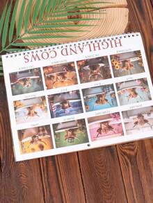 2026 Scottish Highland Cow Calendar - Rustic Farmhouse Style Wall Decor & Monthly Planner, 12 Month Hanging Calendar, 2026 Scottish Highland Cow Calendar For Animal Lovers - Multicolor - View 12