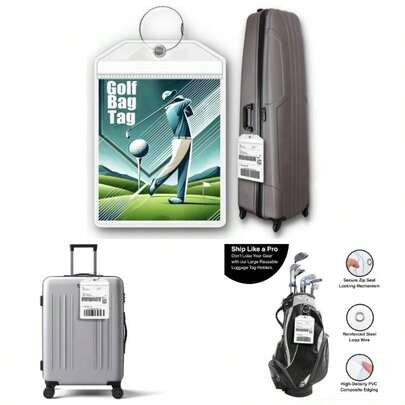 Bag Luggage - Large 9 Inchx 6 Inch, Waterproof Plastic Zipper Pouch, PVC Tags Bag - Sealable Label Holder 1