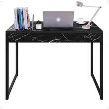 Escrivaninha E Mesa de Estudo Notebook Com pés de Ferro Estilo Industrial 90cm - Preto - Visão 5