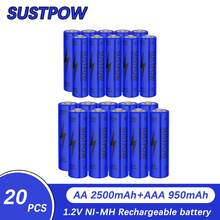 SUSTPOW Baterai Isi Ulang AA/AAA NI-MH NiMH untuk Mainan/Remote Control/Kamera/Alat Cukur, Daya Tahan Siklus Tinggi, Paket Kombinasi Multi-Bagian, Penting untuk Rumah dan Kantor - A A - View 12