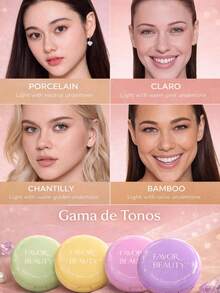 Base Cushion Líquida Larga Duración 48H | Maquillaje Profesional Efecto Piel Perfecta | Base Compacta Hidratante Resistente al Agua | Cosmético para Mujer Uso Diario Regalo Ideal Maquillaje Cosmética para Mujeres Niñas Perfecto para Invierno Ideal para Y2K Elegante Moda Adecuado para Cumpleaños Regalo Fiesta Listo Mejor Color - Claro - Ver 5