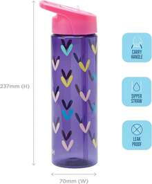 Smash Sipper Bottle With Straw 700ml -, Black - Purple - View 2