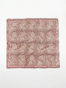 1PC Women's Fashion 90-Square Scarf With Print, Spring Summer Bandana, Leopard Print Chain, Satin Face, Square Scarf - Multicolor - View 11