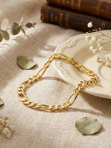 1 Stück Vintage 925 Sterling Silber 3,3mm Panzerkette Armband, 18K Gold & Rhodium Beschichtet, minimalistisches Design, modisches unisex Handaccessoire für den Alltag, geeignet als Geburtstags-, Weihnachts- oder Paargeschenk - Goldgelb - Übersicht 11