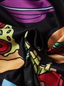 2pcs Men's Energetic Funny Food Print Drawstring Waist Casual Shorts - Multicolor - View 5