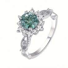 Trang sức thời trang Hàn Quốc mới về, Phụ kiện nữ, Nhẫn sáng tạo, Trang sức theo chủ đề Ngày của Mẹ, Ngày của Cha, Nhẫn trái tim hồng ngọc đỏ công chúa Châu Âu & Mỹ, Trang sức quà tặng - Bạc - Xem 7