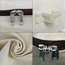 2PCS Canvas Storage Bag 12OZ Thick Soft Breathable Closet Organizer For Beddings Comforters Pillows Blankets Clothes 25.6*18.5*8.7inch Beige - Beige - View 4