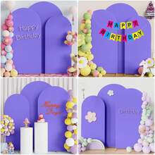 5ft, 6ft, 6.6ft, 7.2ft Arch Backdrop, 2 Sides Spandex Stretch Fabric Arch Backdrop, Suitable For Wedding Arch, Birthday Party, Wedding Arch Decor (Arch Frame Not Included, Only Fabric Backdrop) - Violet Purple - View 5