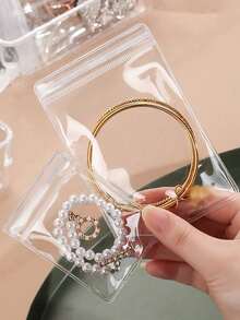 1 Piece Heavy Duty PVC Jewelry Storage Bag Reusable Zipper Pouch Transparent Design Necklace Bracelet Earring Organization Secure Travel Case Anti Tarnish Anti Dust Protection Water Resistant Material Durable Easy To Clean Perfect For Home Use Office Desk Travel Vacation Daily Commute Gym Bag Makeup Cosmetic Small Items Organizer Tech Accessories Cable Storage Craft Supplies Ideal Gift For Women Men All Ages Students Travelers Professionals Organizers Fashion Enthusiasts - Clear - View 11