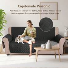 AMOROSA 3 Piezas Cubre Sillones para Sala de Diseño Doble Cara,Protector de Sofá de Resistentes y Durables,Fresco y Ligero para Sofás de 1 2 y 3 Plazas Sala Estilo Moderno Uso Todo el Año Decoración de Hogar-Gris/Negro - Gris/Negro - Ver 4