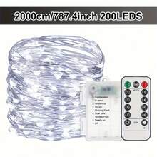 أضواء جنية تعمل بالبطاريات، 8 أوضاع 50/100/200 LED سلك فضي IPX6 مقاوم للماء أضواء خارجية، مناسبة لعيد الحب، عيد الفصح، التخييم، أعياد الميلاد، السياجات، الحدائق، الحفلات، ديكورات الزفاف، أبيض دافئ/أبيض/متعدد الألوان - متعدد الألوان - مشاهدة 17