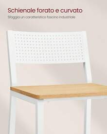 Tabourets de bar de cuisine, ensemble de 2, tabourets de bar, tabourets hauts pour cuisine, salle à manger, bureau, style industriel, vintage marron et LBC070B01 NXVM - Chêne beige et blanc - Voir 5