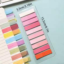 1pc/7pcs/20pcs Gradient Multi-Color Mixed Index Sticky Notes, 200 Sheets Per Card, Self-Adhesive Page Markers, Office & School Supplies For File Organization And Note Taking - Multicolor - View 2
