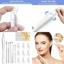 Ear Wax Removal Tool Ear Wax Removal Reusable And Washable Replacement Soft Silicone Tips For Cleaner Earwax Ear Wax Removal Kit Contains 7 Types Of Ear Cleaner Tools White - 如圖 - 查看 1