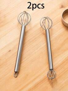 1件/2件装不锈钢味噌搅拌器，双头手动黄油搅拌器，味噌搅拌器，蛋液和酱汁搅拌器，双头量杯搅拌器，咖啡奶泡器，牛奶搅拌器，创意烘焙工具，厨房小工具，打蛋器，适用于搅拌蛋液