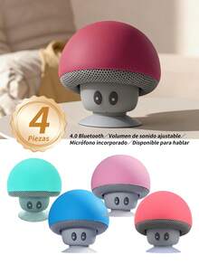 4 piezas Mini Altavoz Bluetooth Mushroom,Altavoz varillas Portátil con Cabeza de Hongo Tierno,Mini Altavoz Inteligente Portátil Creativo,Puede Usarse como Soporte para Teléfono Móvil, Pequeño y Delicado, Anticaídas, Ventosa de Excelente Sujeción, Altavoz Mini Cabeza de Hongo de Dibujos Animados. - 4 piezas - Ver 2