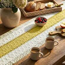 ¡RecomendadoArtoid Mode Camino de Mesa Rústico Amarillo de Granja, Decoración de Mesa de Cocina y Comedor de Temporada Festiva Hueca para Decoración de Fiesta en Casa 12x72 Pulgadas¡Top de Temporada - Rosa 1 - Ver 3