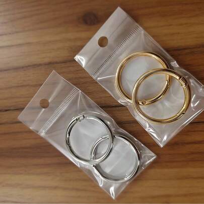 2pcs Metal Spring O-Ring Carabiner Clips Zinc Alloy Spring O-Ring Round Carabiner Clips For Mountaineering Wallet Keychain Bag Clothing Accessories Travel Essentials