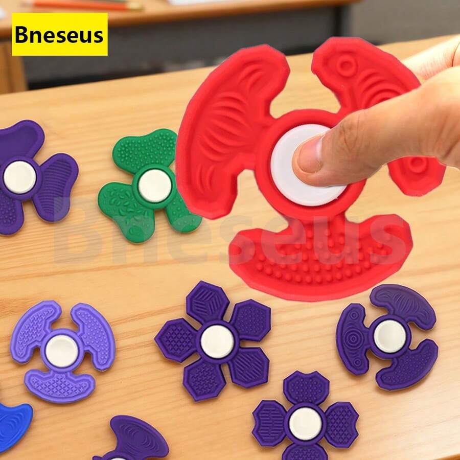 1pc Finger Spinner Toy, Adult Stress Relief Toy, Silicone Fidget Toy, Silicone Hand Spinner Toy, Suitable For Queue Gift, Eid Gift - Finger Toys 4 - View 1