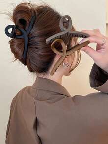 3 件装女士黑色和棕色宽塑料发夹，时尚百搭高端优雅简约发饰，适合日常休闲、派对、通勤、度假、发型设计、化妆、服装搭配发夹爪夹发夹发夹发夹发夹秋冬蝴蝶结 - 彩色 - 查看 5