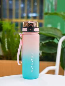 1pc 600ml/26oz Gradient Drinking Cup With Time Scale, 4 Colors Available, Minimalist & Elegant Design, With Handle Strap For Easy Carrying, Compact Size Fits In Backpack Pockets, Caution Fragile, Suitable For School, Outdoor Sports, Running, Fitness, Daily Commute, Travel, And Everyday Use - Multicolor - View 16