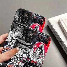Coches japoneses, samuráis y una estética urbana amenazante. Esta elegante funda es compatible con los modelos  17, 16, 15, 14 Pro Max, 13, 12, 11, XR y XS Plus. Fabricada en TPU flexible, resistente a golpes y arañazos, ofrece una excelente protección contra caídas y un agarre cómodo. Es un regalo ideal para familiares, amigos y seres queridos, y una opción perfecta para festivales. - Negro - Ver 8