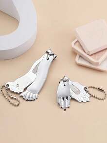 1pc Stainless Steel Hand Or Foot Shaped Nail Clipper, A Small Gift
