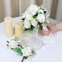 Elegant Bridal And Maid Of Honor Bouquets, Reusable Silk Flower Arrangements, Exquisite Wedding Aesthetics - Multicolor - View 4