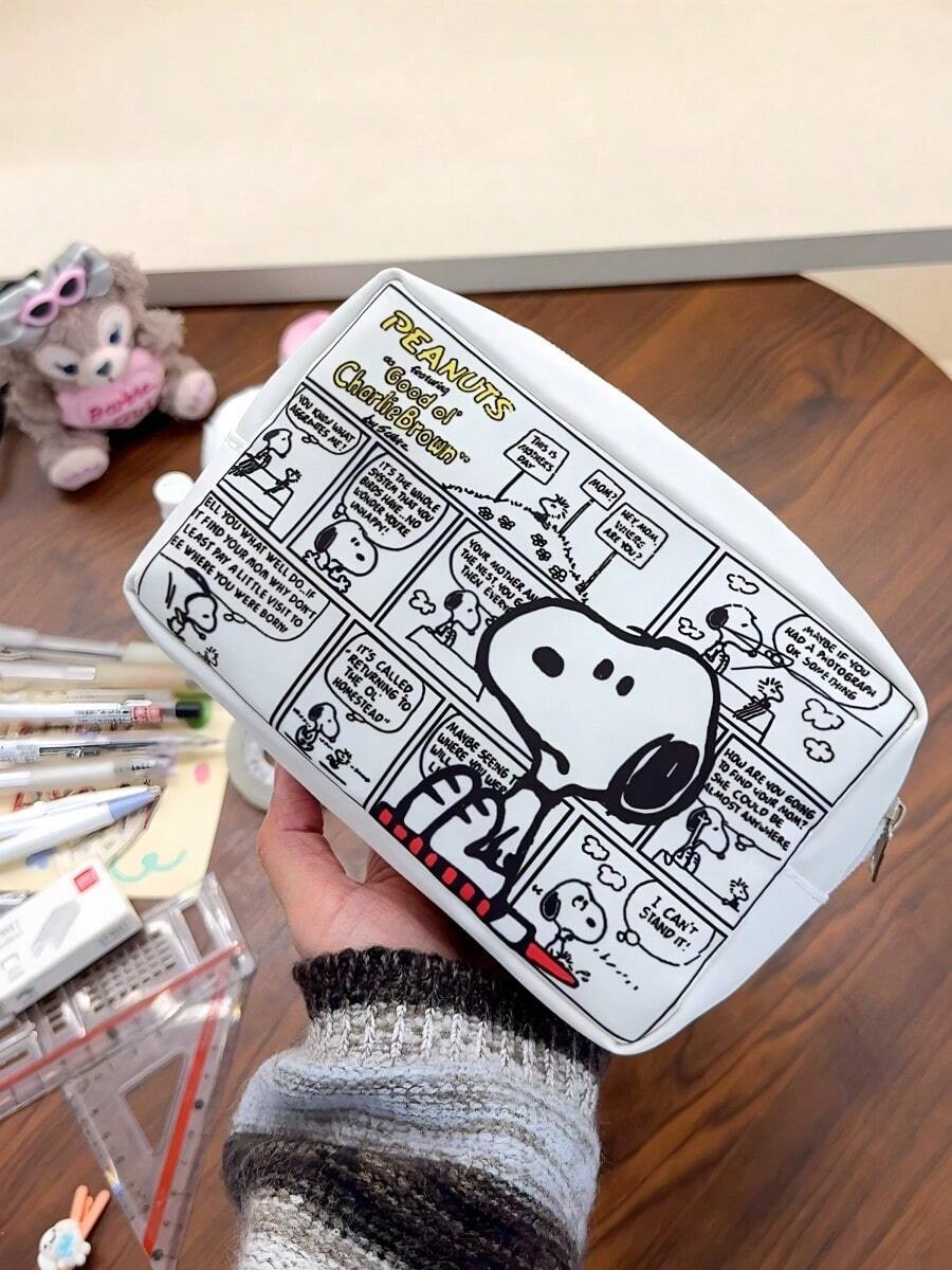 1pc Snoopy Themed Storage Bag, Suitable For Organizing Small Items For Daily Study And Commute, Can Be Used As Pencil Case, Cosmetic Bag Or Miscellaneous Storage Bag, Also Suitable For Back To School, School Supplies, Holidays, Birthdays, Party Gifts And More Occasions. - Multicolor - View 1