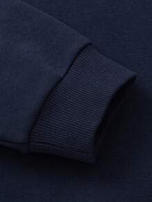 Balabala 男女通用圆领卫衣，活动自如设计，棉混纺面料，百搭日常穿着 - 深藍 - 查看 7