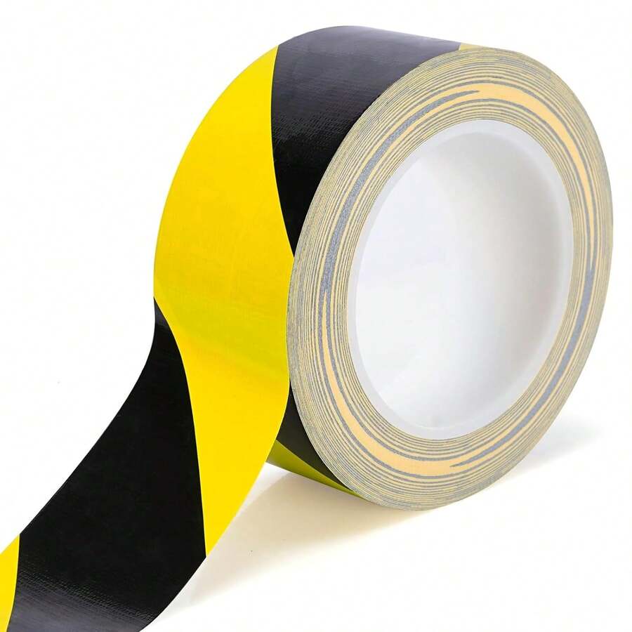 YITAPE 1-Piece PVC Warning Tape - Black And Yellow Striped Safety Tape - Waterproof, Corrosion Resistant, Residue-Free, , Suitable For Indoor And Outdoor Use - Multicolor - View 1
