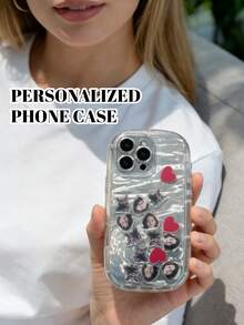 Customized Phone Case, Customized Acrylic Panel, Swinging Phone Case, Heart-Shaped Acrylic Board, Valentine's Day Gift, Women's Gift, Customized Couple Photo, Family Photo, Birthday Gift, Couple Gift, Boyfriend/Girlfriend Gift, Family, Friends, Party Favors, Commemorative Gift, Pet Couples Gift - Multicolor - View 5