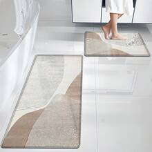 2/3/4PCS Thickened Flannel Printed Rugs Bathroom Set, Festival Abstract Painting -Style Home Deccor Bath Mat, Is Soft And Comfortable, Easy To Clean, And Suitable For Bathroom Deccor, Bathroom Accesssories, Living Room, Bedroom, Laundry Room And Kitchen Decoration - 彩色 - 查看 14