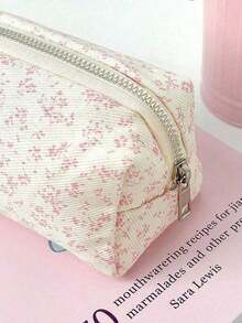 1pc Pink & Purple Violet Pencil Bag, Ins Style Stationery Pouch, Multi-Functional Cosmetic Organizer Bag ,Cute Multifunctional Storage Bag, Pencil Case, Cosmetic Bag For School, Stationery, Cosmetics, Skin Care Products, Lipstick, Brushes, Coins, Small Items,Back To School - 粉色 - 查看 6