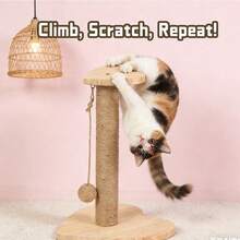 Sisal Cat Climbing Frame: Combines Soft And Hard Scratching Surfaces. Cats' Claws Grow Quickly, Which Can Affect Their Walking, So They Tend To Scratch Tables And Sofas. This Cat Climbing Frame Effectively Solves The Problem Of Cats Scratching On Sofas And Tables. The Base Is Thickened, Sturdy, And Stable, Making It For Cats To Scratch. - Multicolor - View 8