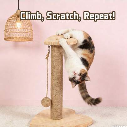 Sisal Cat Scratching Post: Combines Soft And Hard Scratching Surfaces. Cats' Claws Grow Quickly, Affecting Their Walking, So They Tend To Scratch Furniture Like Tables And Sofas. This Cat Scratching Post Effectively Solves The Problem Of Cats Scratching Sofas And Tables. The Base Is Thickened, Sturdy And Stable, Making It Convenient For Cats To Scratch.