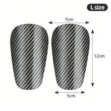 Espinilleras con patrón de fibra de carbono para fútbol, mangas protectoras para piernas de deporte de fútbol, almohadillas protectoras de impacto resistentes profesionales - Negro - Ver 15