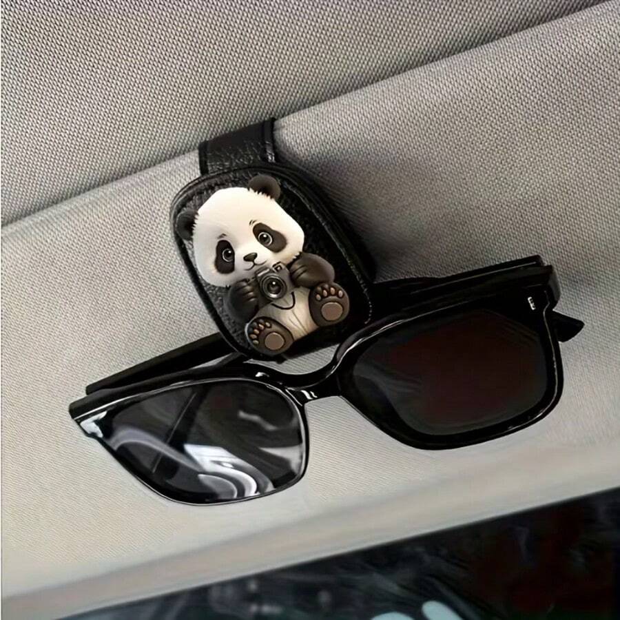 Panda Style Eyeglasses Clip, Lightweight And Portable Car Eyeglasses Holder, Aesthetically Car Accessories