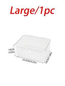 1pc Transparent Acrylic Desktop Storage Box With Lid, Dust-Proof Stationery Organizer Box, Office Desk Supplies Storage Box, Multi-Purpose Storage Box For Home And Office, Can Also Be Used To Store Cosmetics, Makeup Tools, Face Masks, Jewelry, Hair Accessories, Room Decor, Back To School Supplies, And Bathroom Items. - Transparent - View 9