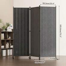 Divisor de Habitacion de 3 Paneles Pantalla de Privacidad Independiente Separador de Habitacion 259 Ancho x 180 Alto cm de Habitacion Biombo Divisor Portatil de 3 Paneles con Ruedas - 180 cm - Ver 2