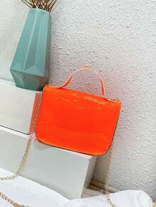 1pc Girl's Patent Leather Crossbody Bag & Coin Purse, Fluorescent Leather Surface, Fashionable Yet Playful, Great Gift - Multicolor - View 10