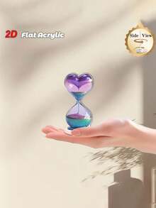 1个2D平面旋转心形漏斗装饰品 - 亚克力现代3D摆件，流动心形，不对称桌面摆件，适合婚礼、周年纪念、情人节礼物、装饰用途 - 彩色 - 查看 7