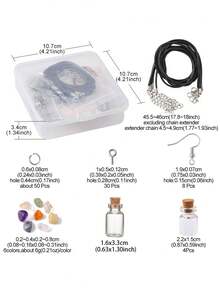 1盒时尚宝石瓶DIY珠宝配件套装，适合女性珠宝制作